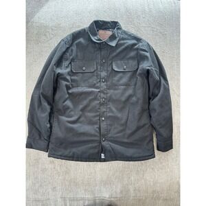Rugged Elements Mens Charcoal Gray Quilted Lined Snap Front Shirt Jacket Size M